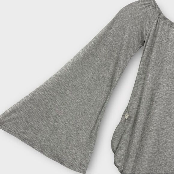 Free People NYTT Flare Sleeve Bodysuit in Light Gray Women’s Size S NWT - Picture 2 of 7